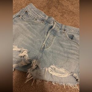 Levi's Blue Boyfriend Jeans Distressed Vintage Style